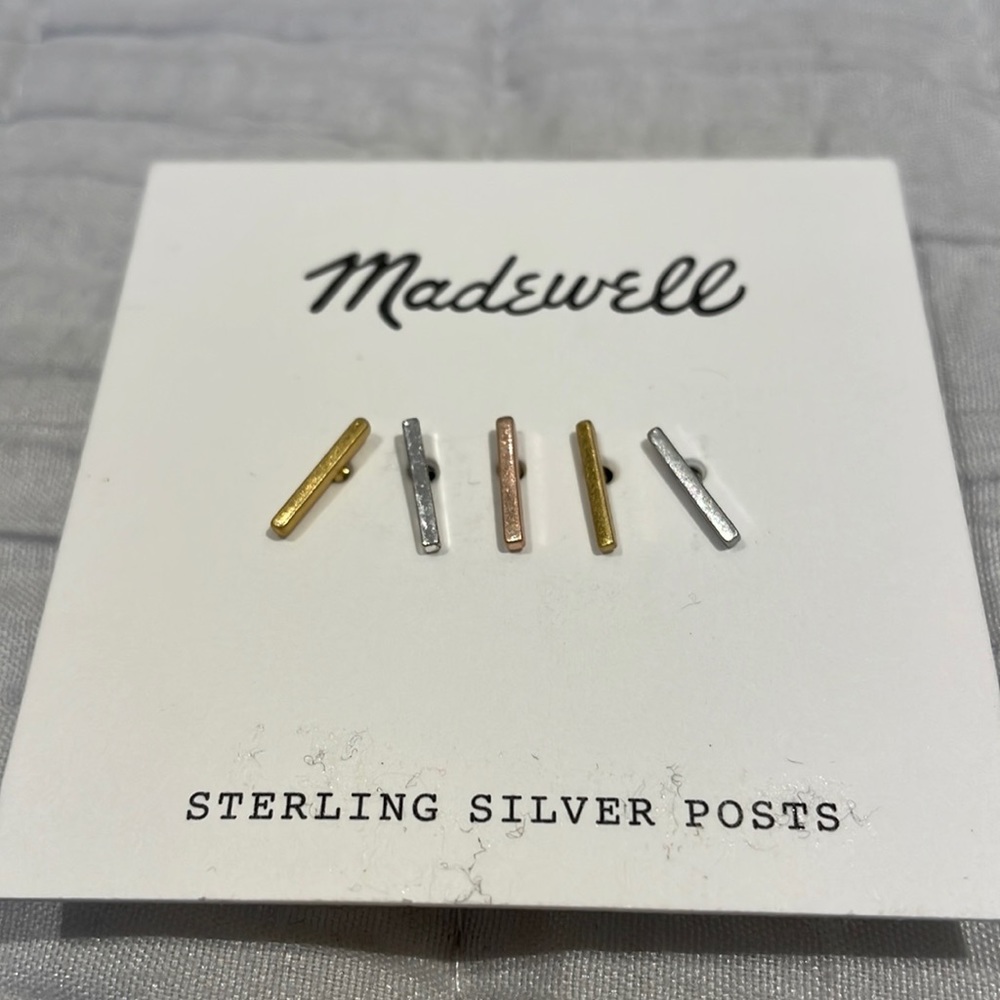 Madewell bar stud earring set